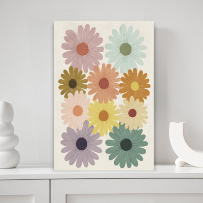 Colorful Daisy Blooms by Andreas Magnusson - Wrapped Canvas Print