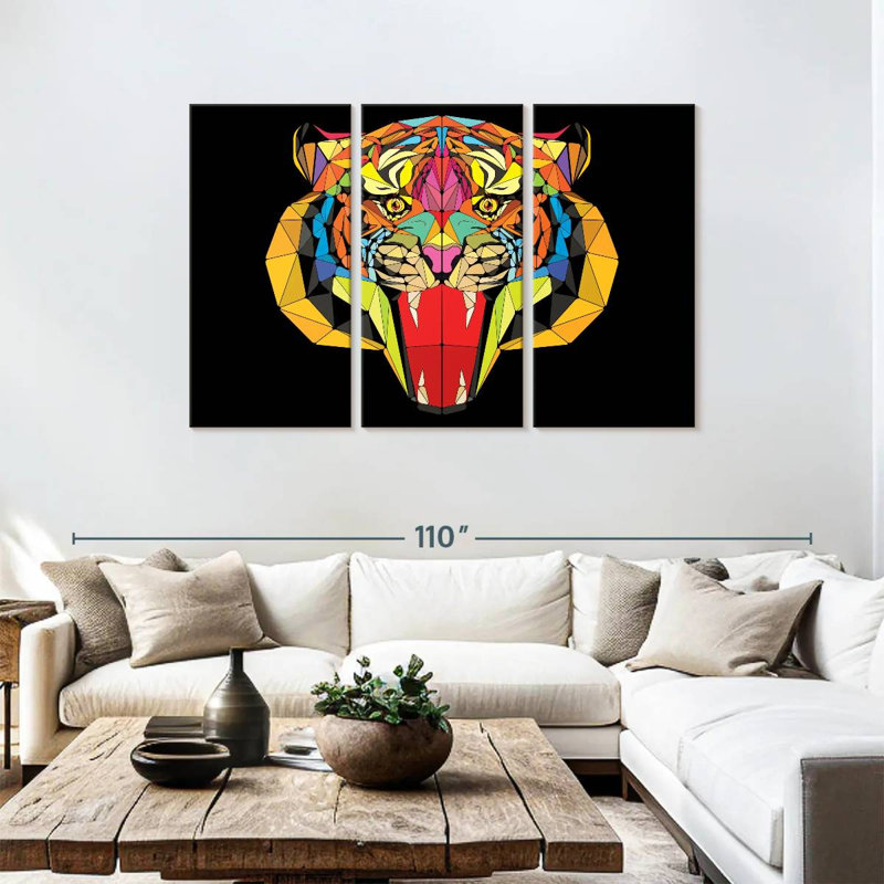 Geometric Tiger, 48" H x 74" W