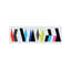 Modern Art-Six Chunk Logo 1 Piece Wrapped Canvas Panoramic Wall Art-1438690775