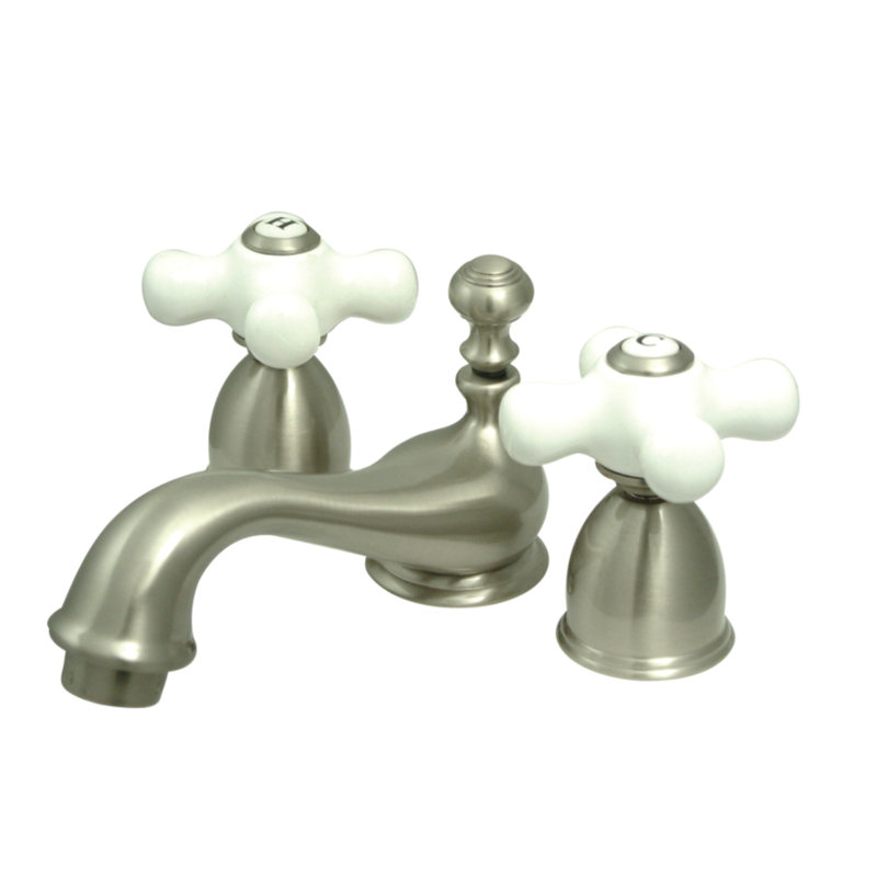 Widespread Faucet Bathroom Faucet with Drain Assembly, Brushed Nickel