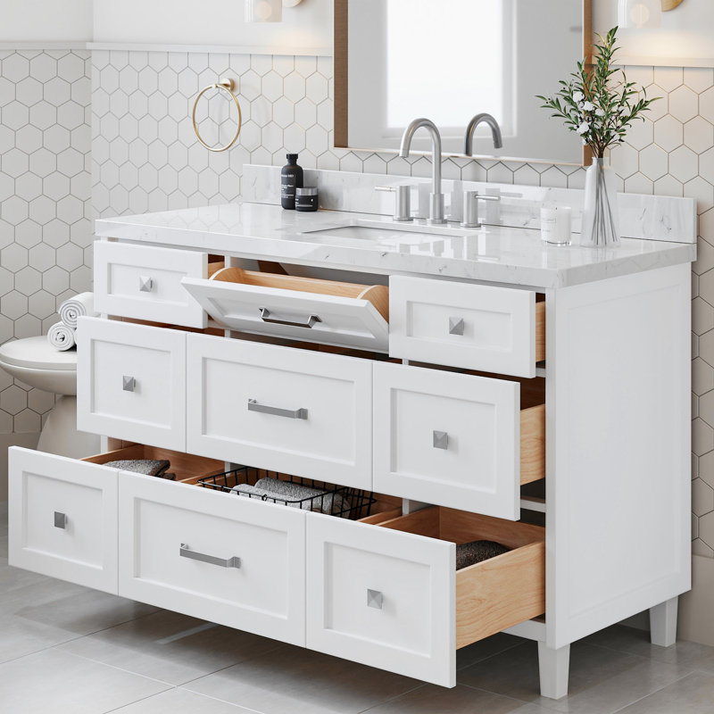 ARIEL Monroe 54 Single Bathroom Vanity Base Only, Oak