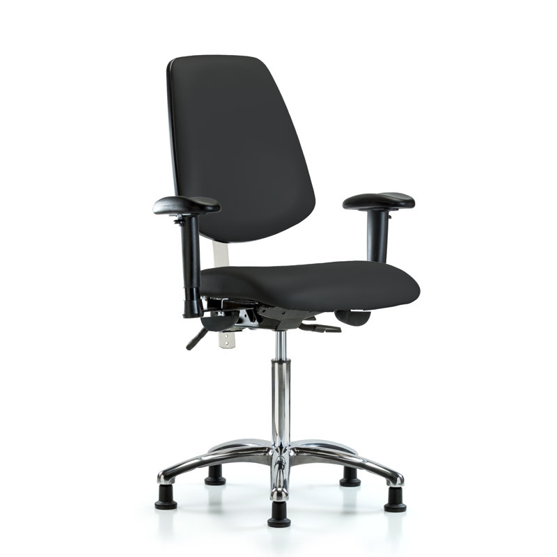 Chaise de tâches ergonomique Octavia, Noir, Patins, Non inclus