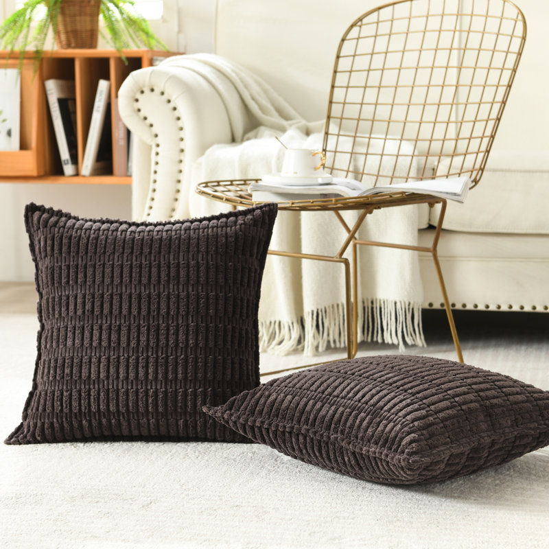  Housse pour repose-pieds Boucle, Carré 18 po, Brun