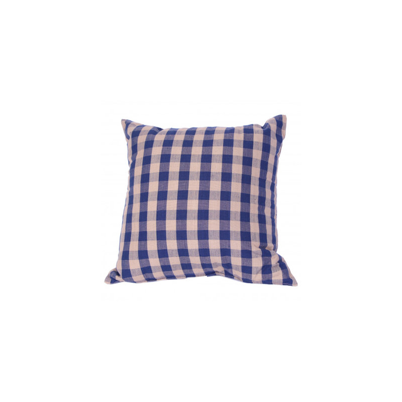 Housse et insert de coussin à carreaux Check, Polyester / Bourre en polyester, Bleu marine