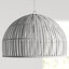 Moon 1-Light Rattan Pendant - White