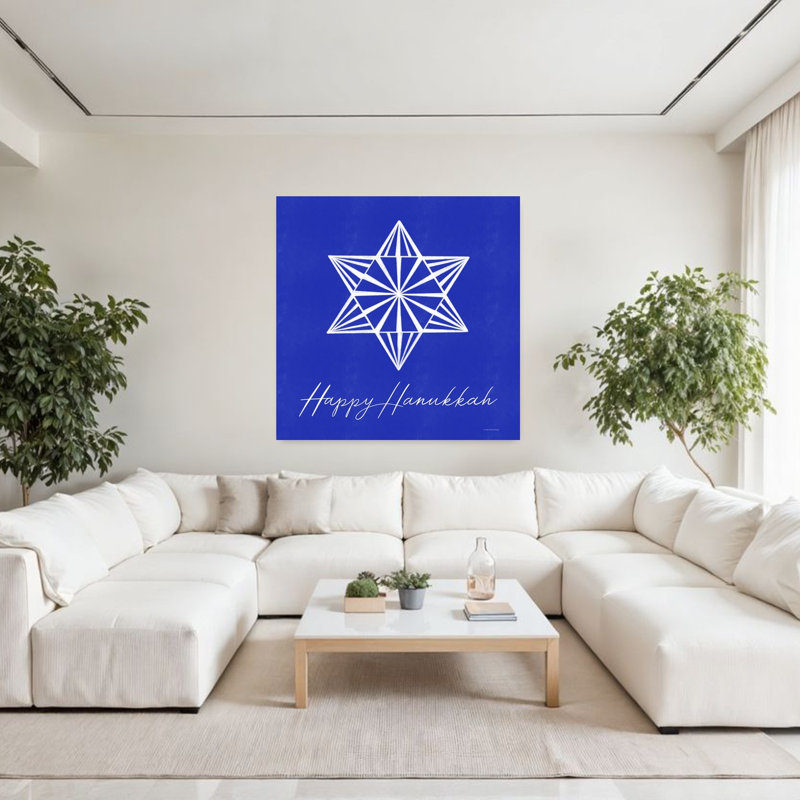 Joyeuse Hanoukka, étoile, art contemporain abstrait, H 48 po x l 48 po