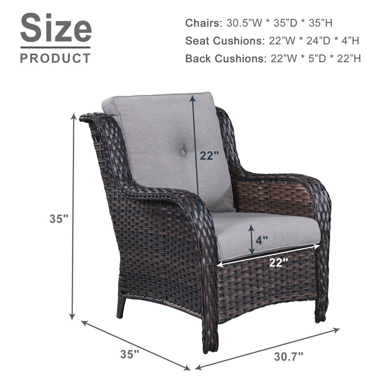 Bonia Outdoor Lounge Chair, Gray, Brown