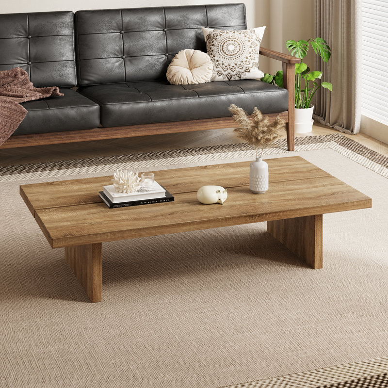 Table basse 55 po Modern Modern, 12.6" H x 55.1" W x 27.6" D, Retro Brown