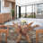 Round Glass Top with Solid Wood Base Dining Table-735134048