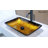 20"L x 14"W Tempered Glass Bathroom Sink Clear Rectangular Vessel Sink with Pop-up Drain-124049632-124049638