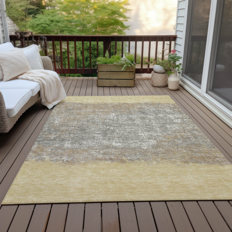 Machine Washable Indoor/Outdoor Husby ACN2214 Striped Rug, Rectangle 2'6" x 3'10"