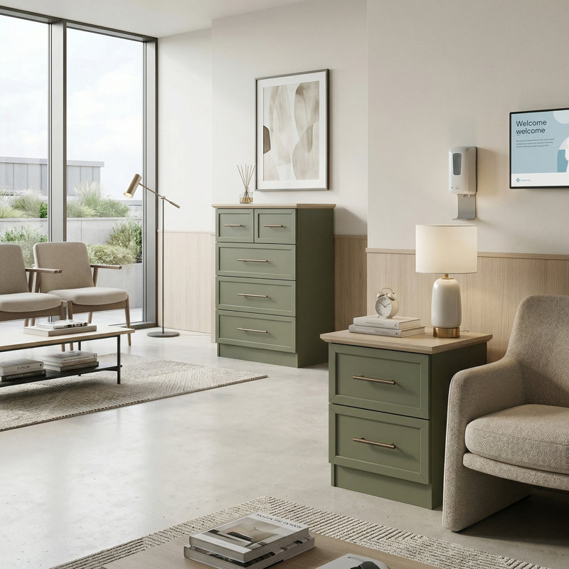Arata Shine Bedroom Pair Set, Kale Green