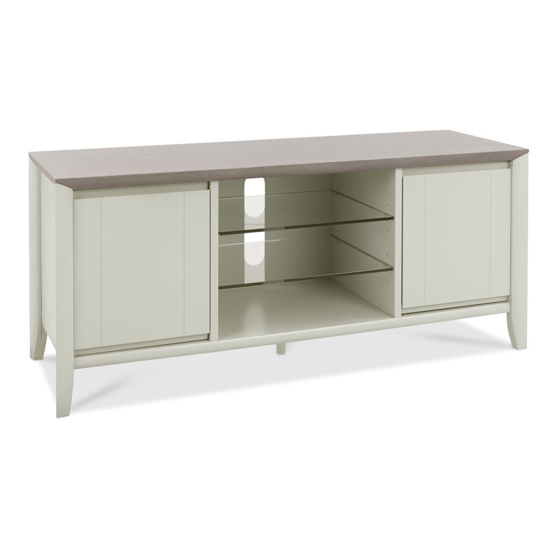 Izzie Unfinished TV Stand for TVs up to 55", Ivory/Brown
