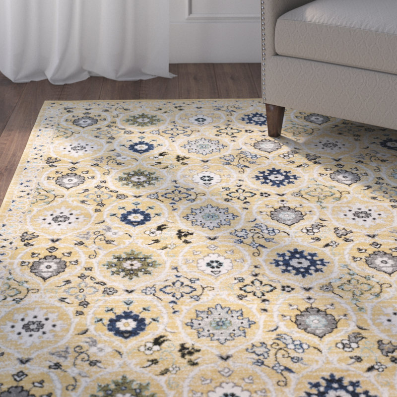 Tapis doré / ivoire Osakis Orienta, Rectangle de 10 pi x 14 pi