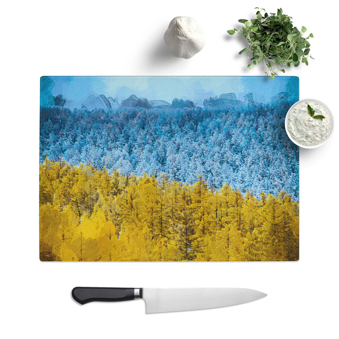 Tempered Glass The Two Forests in Abstract Chopping Board