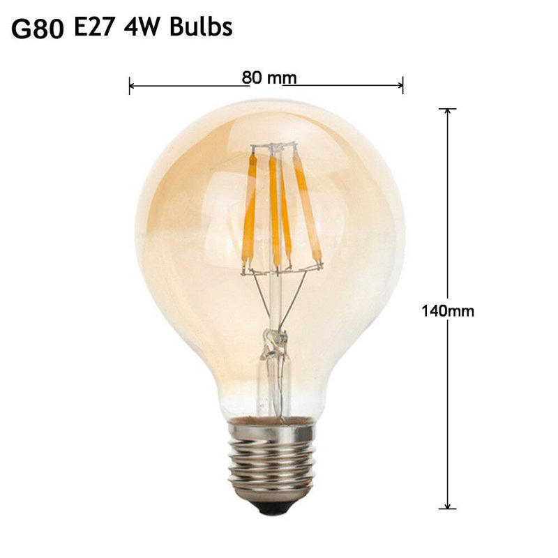 Globe 80 Dimmable LED E27 Screw Bulb 4W