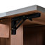 Îlot de cuisine extensible de 41,9 po avec plateau en acier inoxydable et support à épices latéral, chariot de cuisine avec tiroirs, armoire de rangement-1425038929