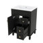 Meuble-lavabo 24 po avec lavabo en céramique, petite armoire avec 2 tiroirs et tablette réglable-1237536845