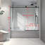 Panneau de douche noir mat 6063 - porte, poulies en acier inoxydable 304 de 70 mm, nettoyage Nano, clôture de salle de bain à fermeture en douceur avec une grande fonction réglable fixe et coulissante, membrane facile à coller,-124250080