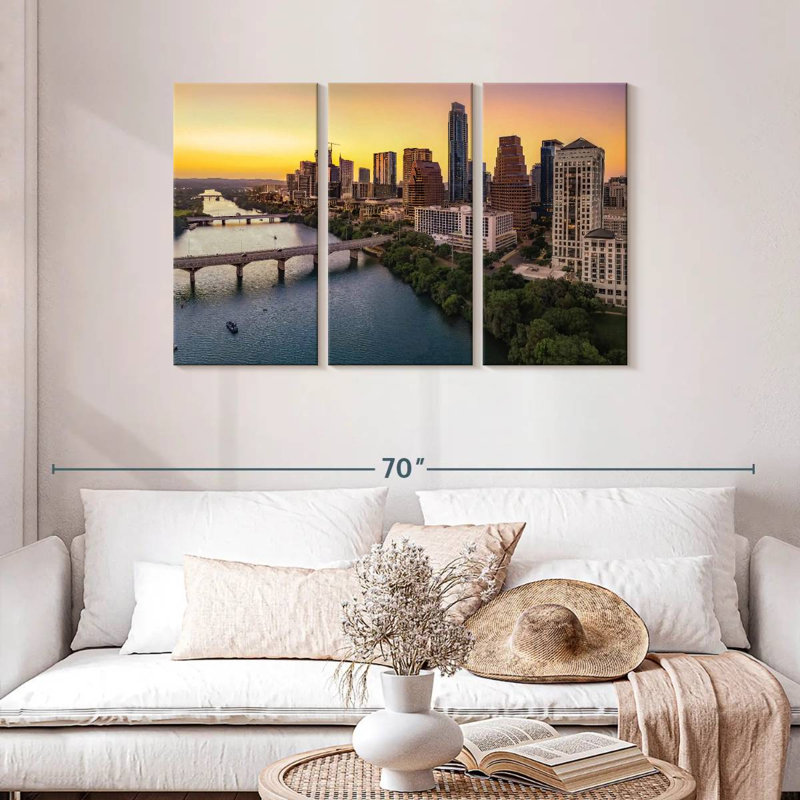 Skyline de Sirci Austin au crépuscule, H 28 po x l 45 po