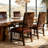 High Back Dining Chair With Brindle Cowhide Accent - Brown Leather Side Chair
