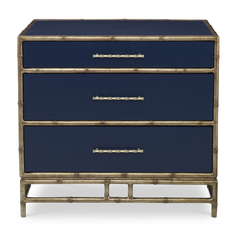 Chinoiserie 3 - Drawer Nightstand, Blue