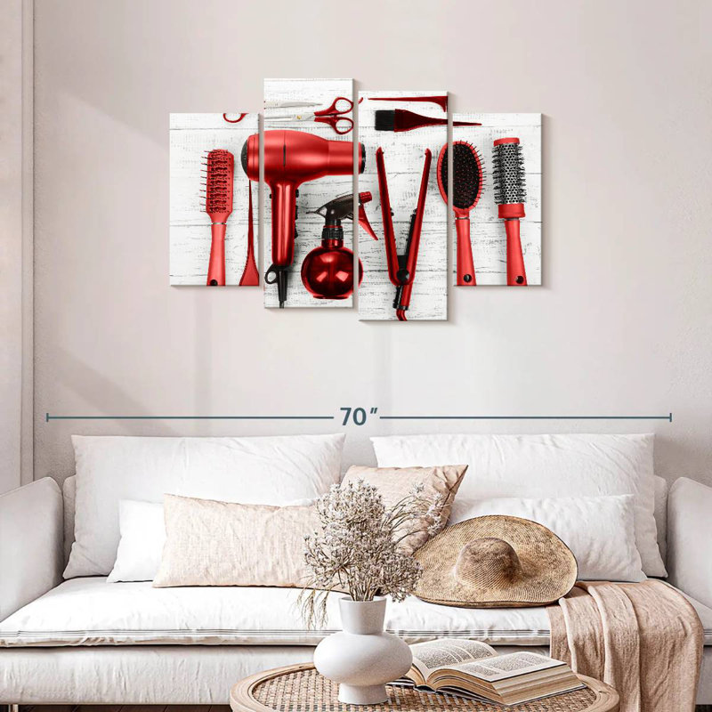 Shuttleworth Hair Salon Red Tools, 27" H x 43" W