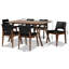 Ensemble de salle à manger 7 pièces Charmica Mid-Century-1020958195