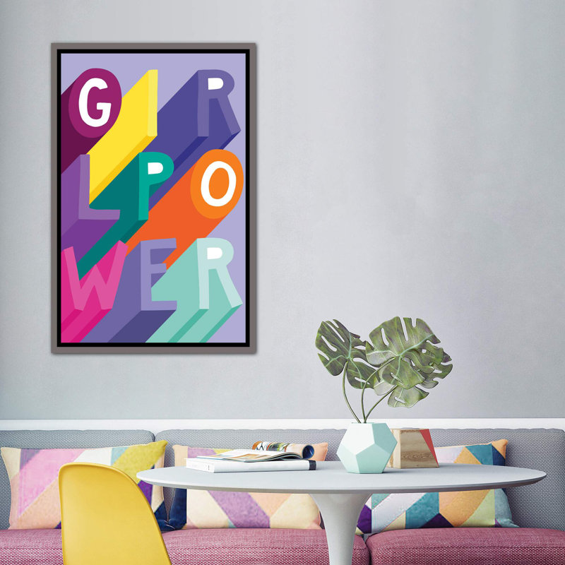 «Tween Dreamin I» par Richelle Garn - impression d'art graphique, H 60 po x l 40po x P 1,5 po, Toile avec cadre gris