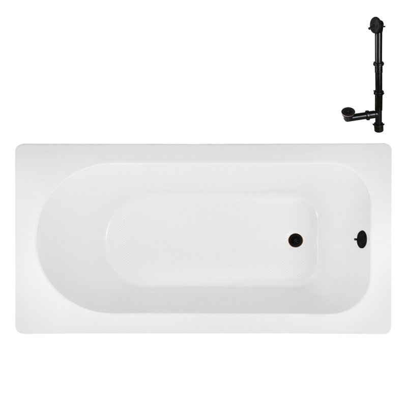 60" x 32" Acrylic Soaking Drop-In Bathtub, Drain Included, Matte Oil Rubbed Bronze