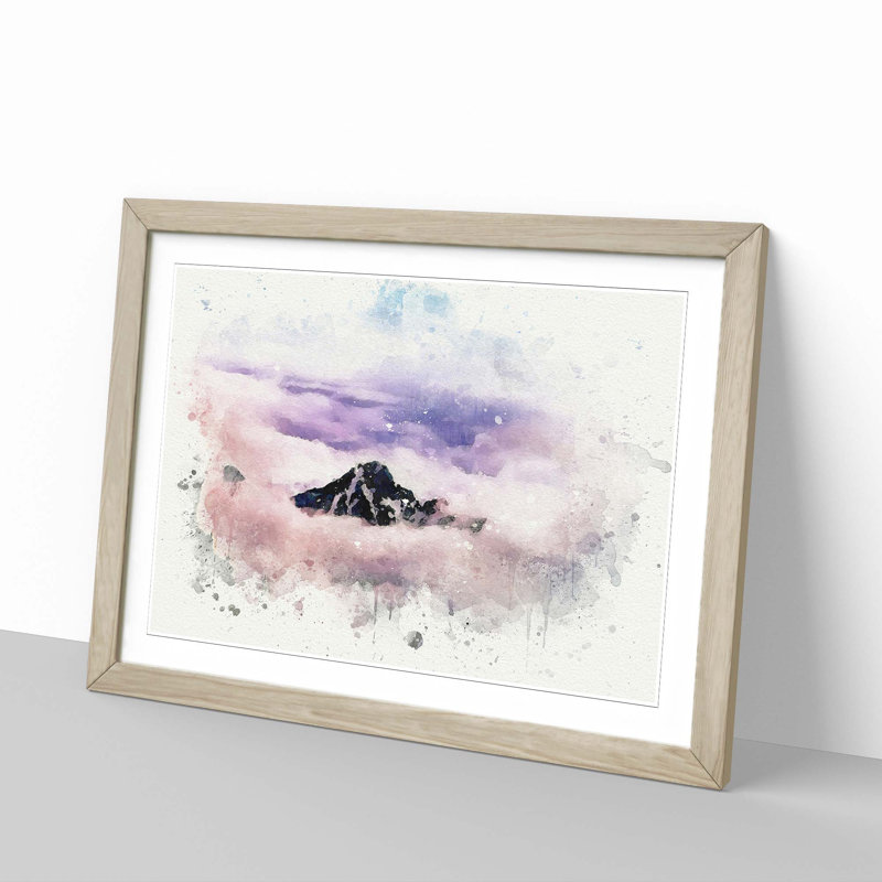 Mountain Peak in Alberta Canada in Abstract - Picture Frame Graphic Art Print, Oak Framed, 36cm H x 48cm W x 2cm D