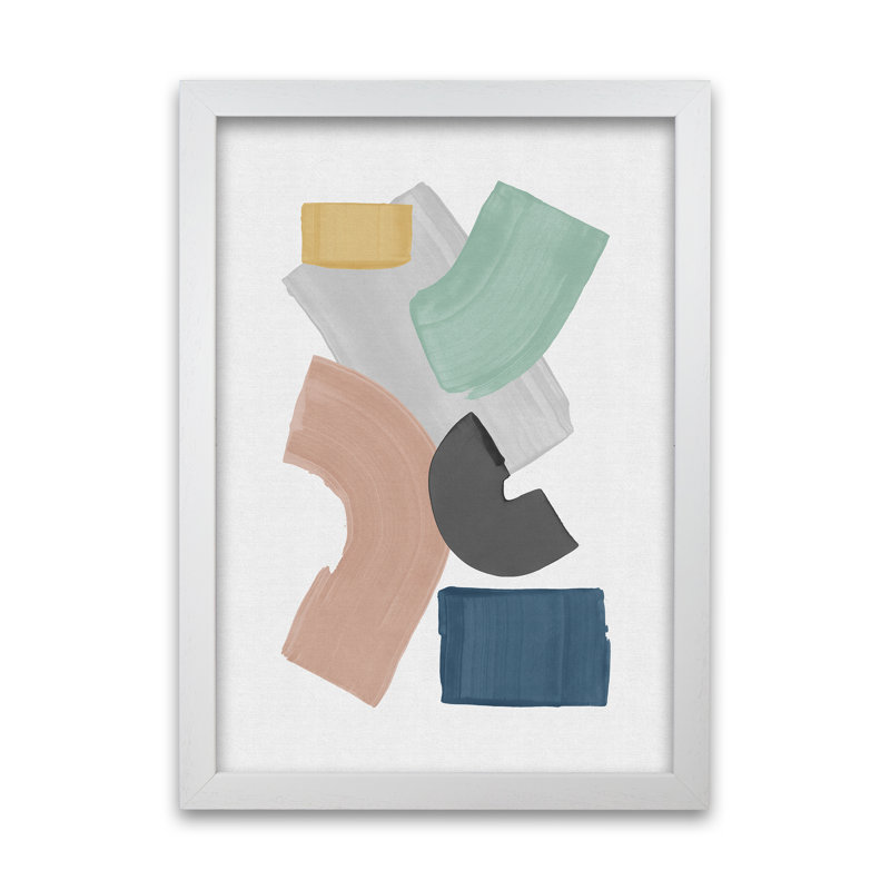 Orara Pastel Paint Blocks - Print, 45cm H x 33cm W x 2cm D, White Framed