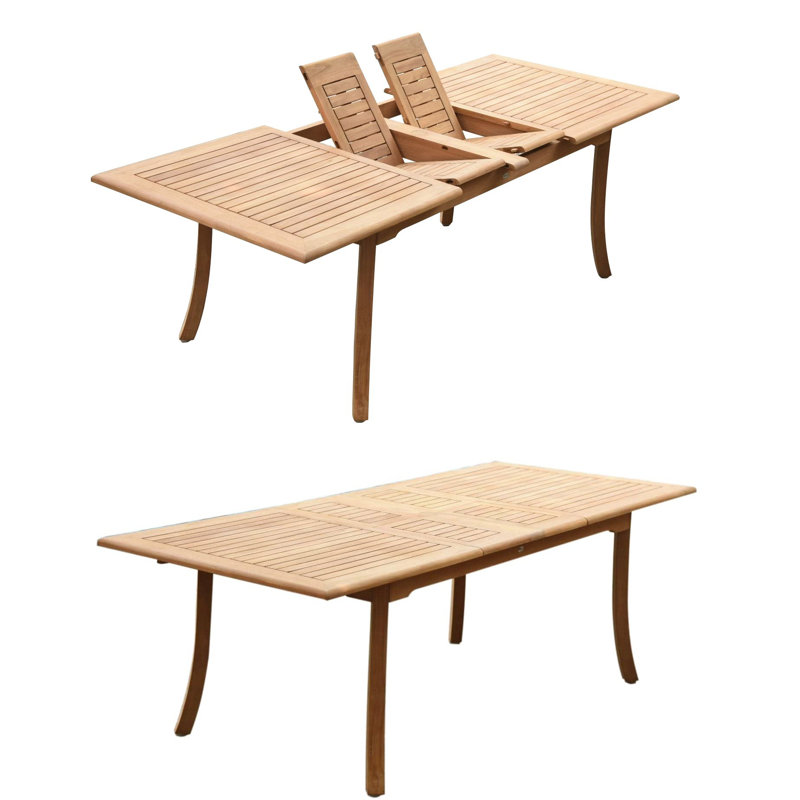 Ensemble repas 11 pièces teck luxueux Harlow, H 30,5 po x L 82 po x l 42,5 po, 8