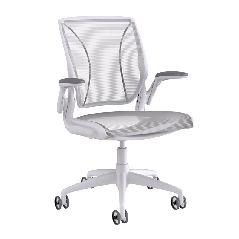 World Mesh Task Chair, White, White, Adjustable