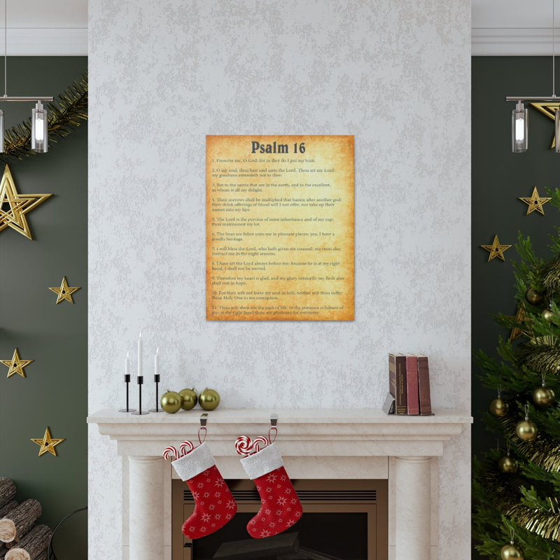 " Psalm 16 Gold Chapter ", 16" H x 12" W x 1.25" D