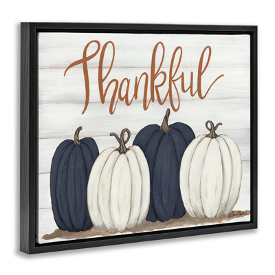 «Autumn Farm Pumpkin Harvest With Thankful Expence», art mural sur toile par Sarah Baker
