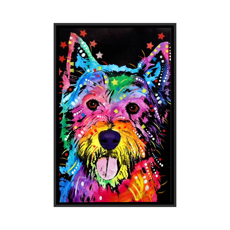 Art sur toile westiegraphic, H 26 po x l 18 po x P 1,5 po, Cadre noir