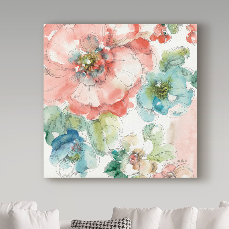 «Summer Bloom II» par Lisa Audit, reproduction sur toile, H 24 po x l 24 po x P 2 po