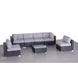 Ringwald Wicker Fully Assembled 6 - Person Seating Group with Cushions