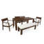 Ensemble de table de salle à manger pour 6 personnes, ensemble de mobilier d'extérieur avec trou pour parasol-890401335