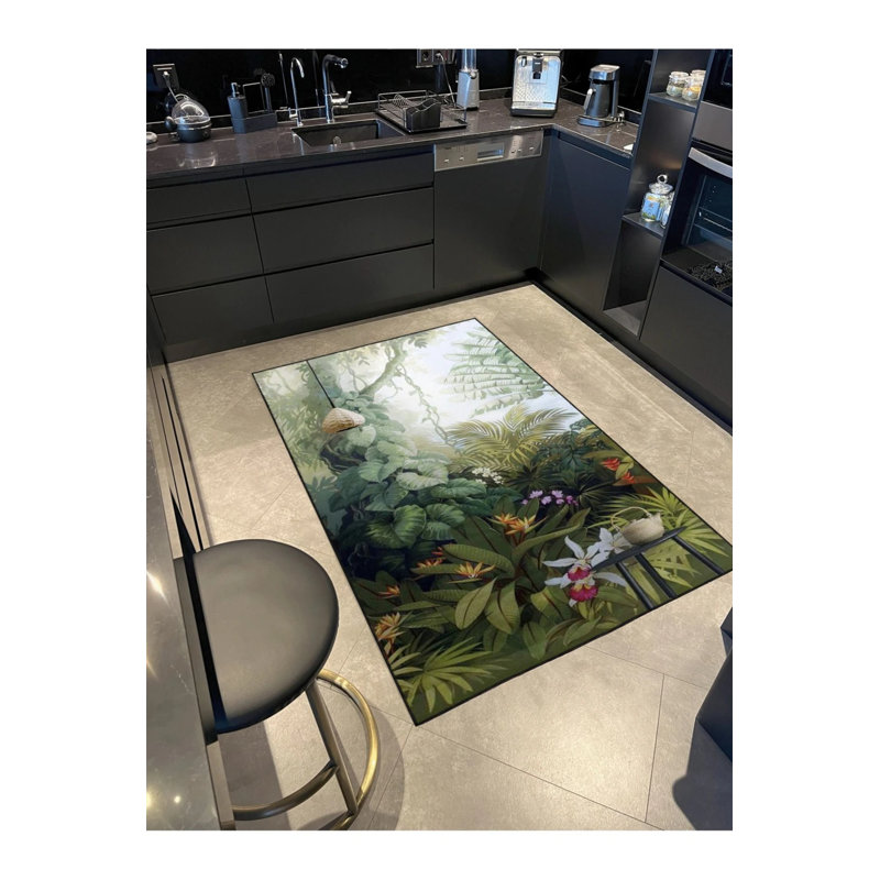 Tapis tissé à motif forêt moderne et tapis décoratif, Tapis de couloir 3 pi 4 po x 9 pi 11 po
