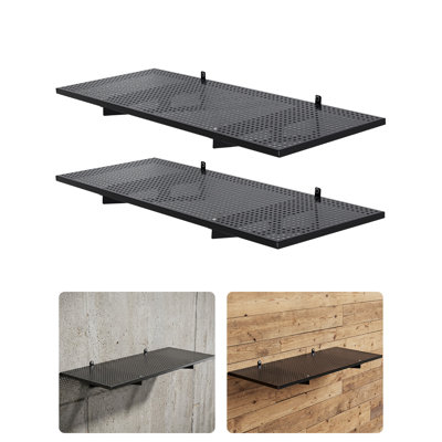 Ensemble de 2 tablettes murales de garage robustes 2 x 3 pi, support de rangement mural en acier pour garage, atelier et sous-sol