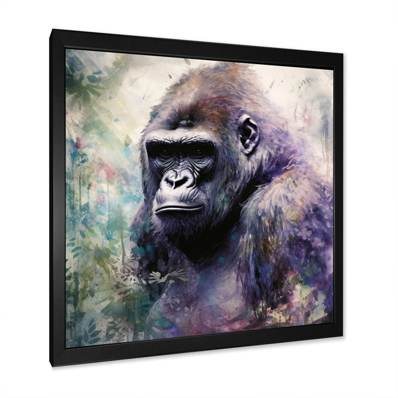 «Powerful Gorilla Primer II» sur toile, H 16 po x l 16 po x P 1 po, Cadre simple noir