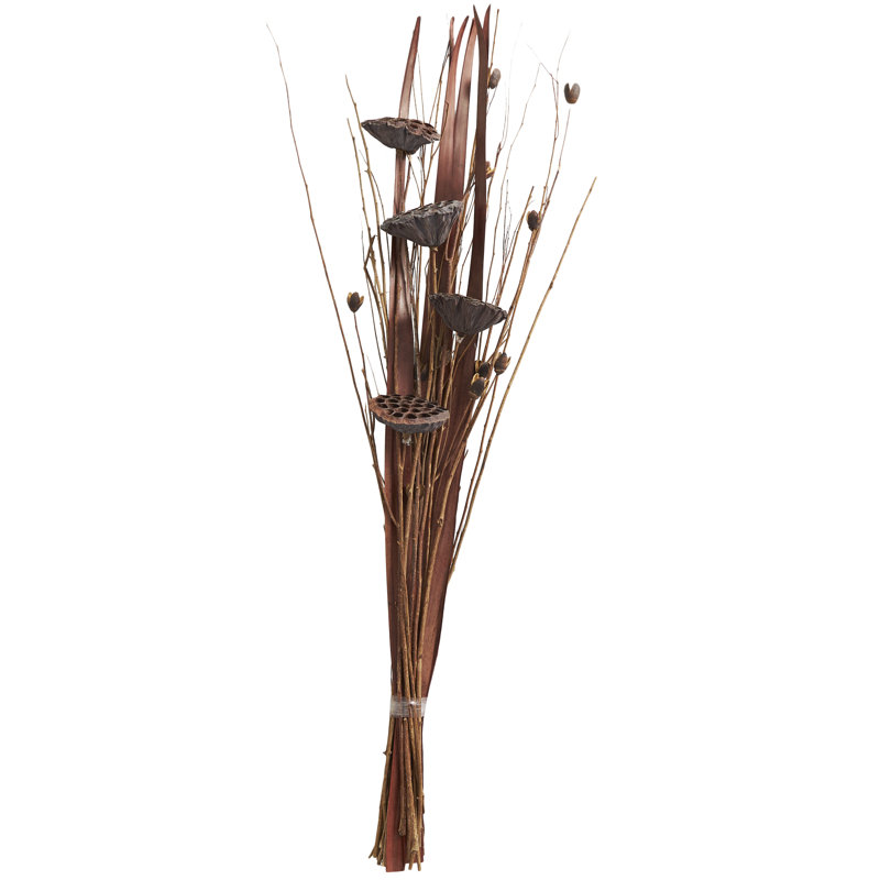 Natural Brown Dried Lotus Flower Branch Arrangement