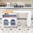 Rolling Kitchen Island with Extended Table, Kitchen Island with LED Light, Power Outlets and Storage-1316368928