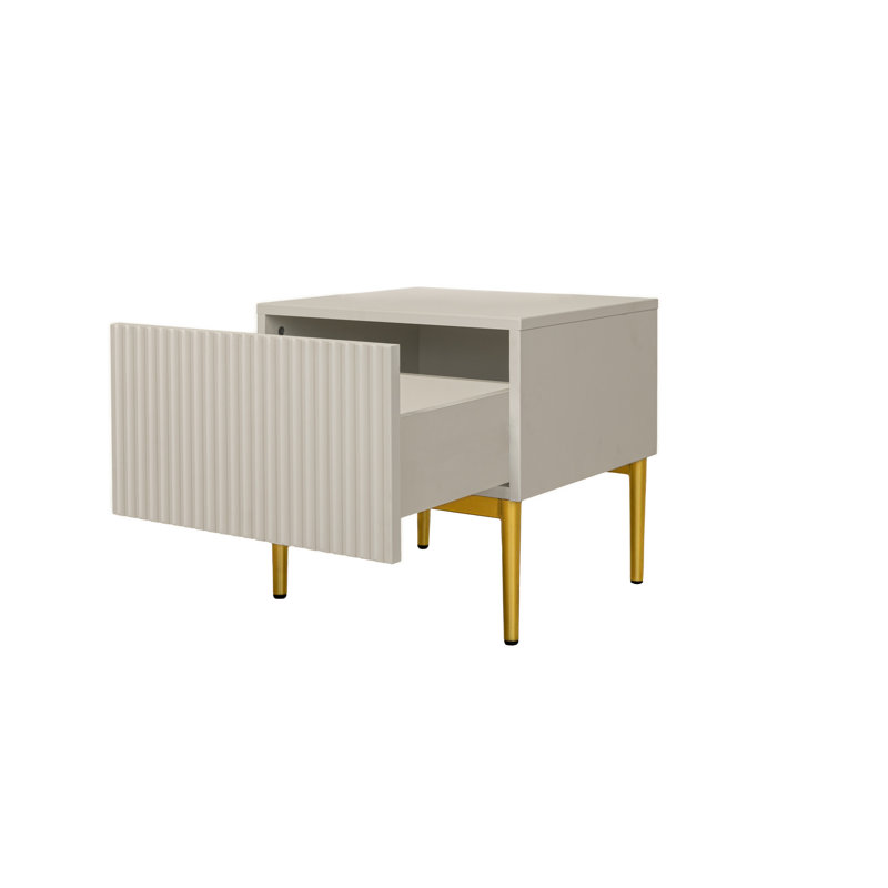 Alantra 46cm W Laminate Bedside Table, Cashmere