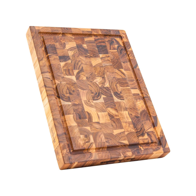 Planche à découper réversible en teck End Grain, 16 po x 12 po x 1,5 po