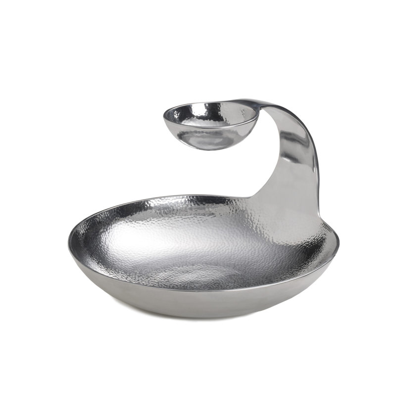 Towle Hammersmith Gooseneck Chip and Dip Server, 11-Inch