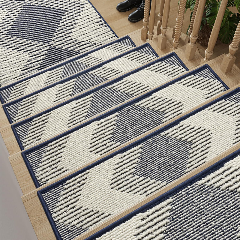 Tapis d'escalier 15 pièces antidérapants, Bleu