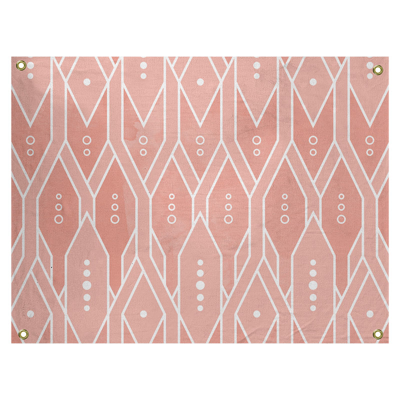 Tapisserie murale treillis, H 59 po x l 80 po, Orange